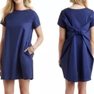 Vineyard Vines Bow Back Cotton Mini Dress Size Small Navy Blue